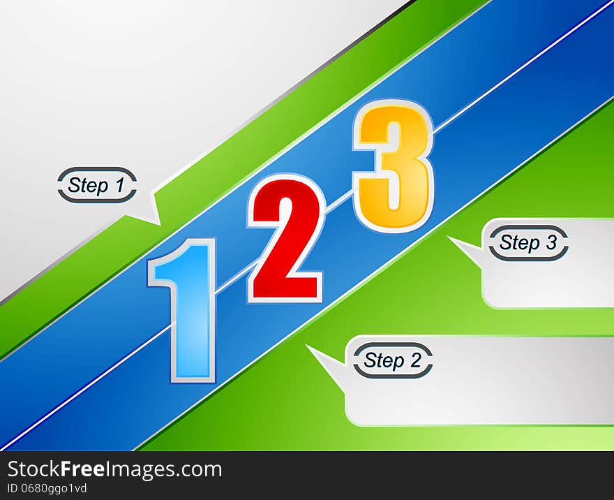 Step number business concepts display background