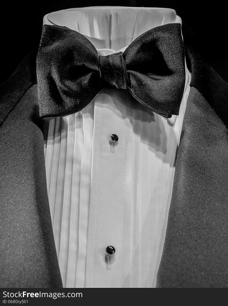 Large Bow Tie with Shirt and Tuxedo Lapels. Large Bow Tie with Shirt and Tuxedo Lapels