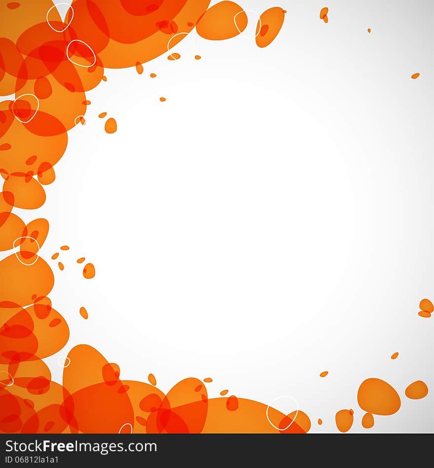 Abstraction of the orange drops on a light background. Abstraction of the orange drops on a light background