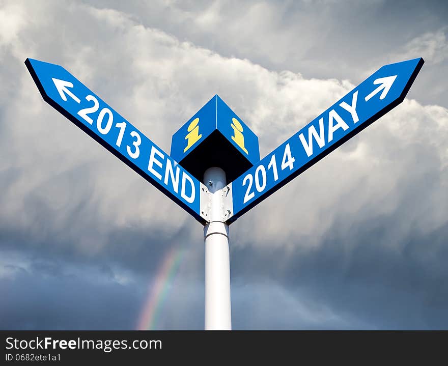 2013 end and 2014 way signs