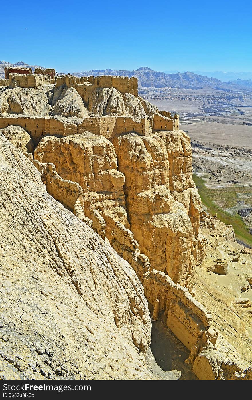 Tibet. Rocks in the valley of the river Sutlej