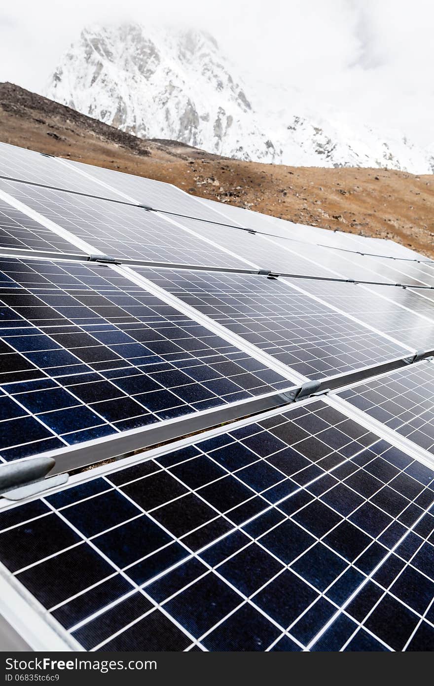 Solar Power Station In Himalaya Mountains