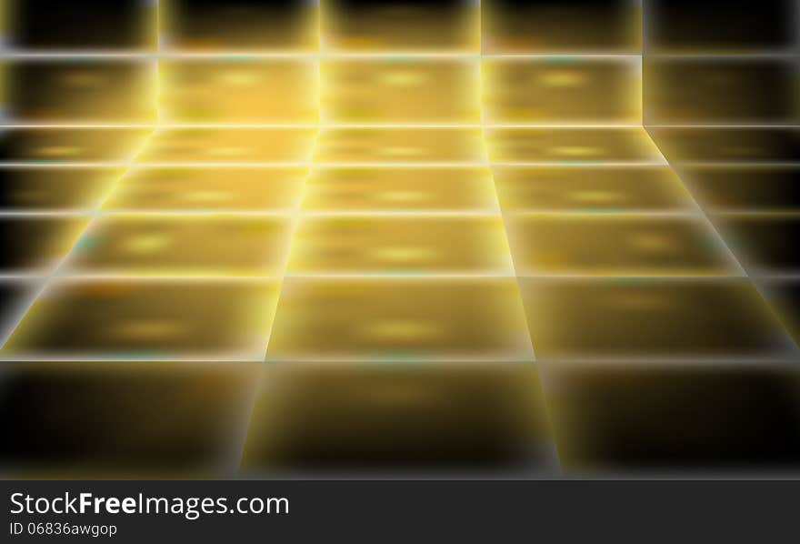 Yellow abstract vector perspective background