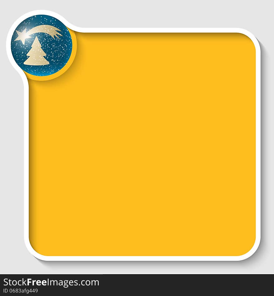 Yellow text frame with a Christmas motif