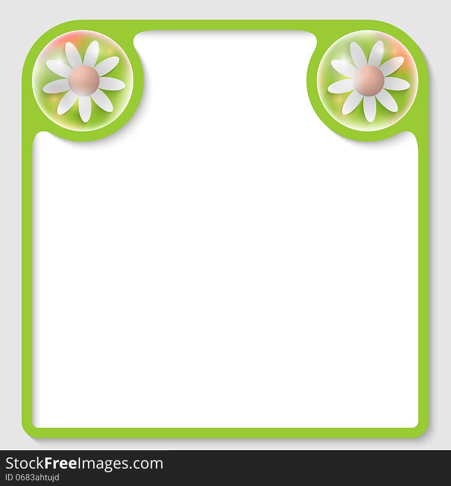 Vector text frame with flowers