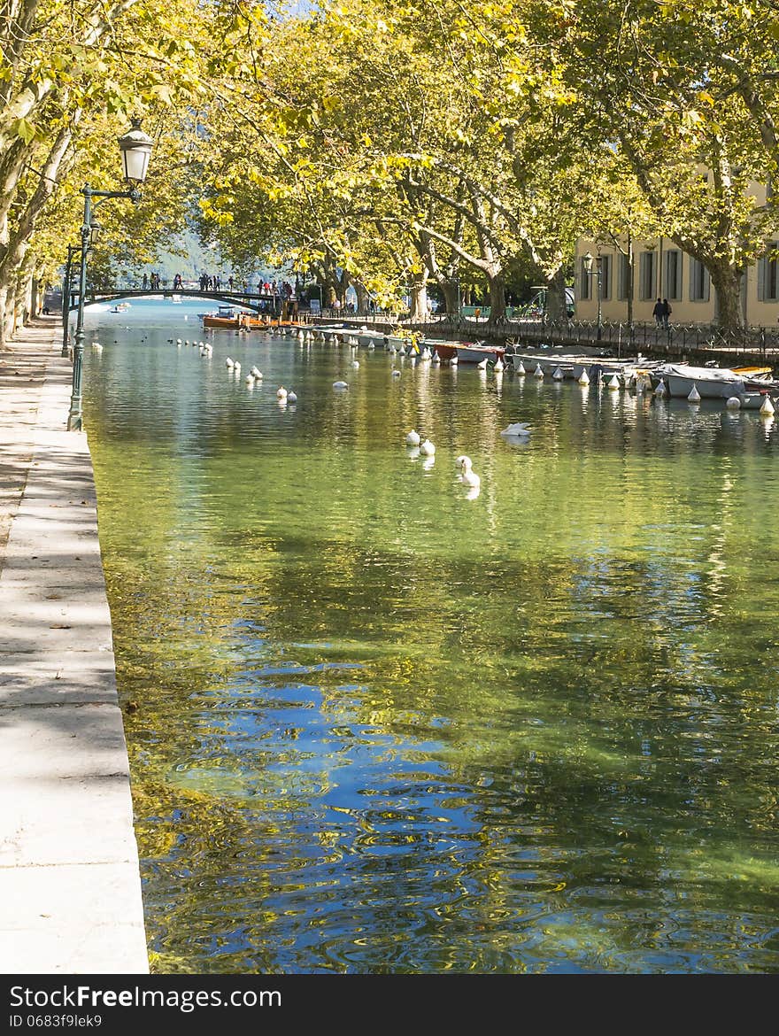 River And Bridge In Annecy