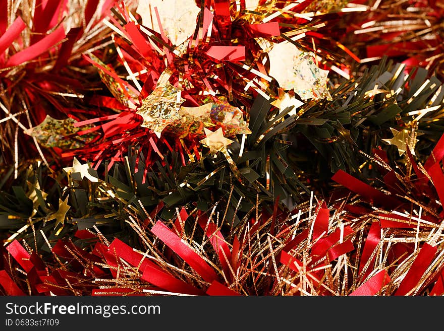 Christmas garland as a background.