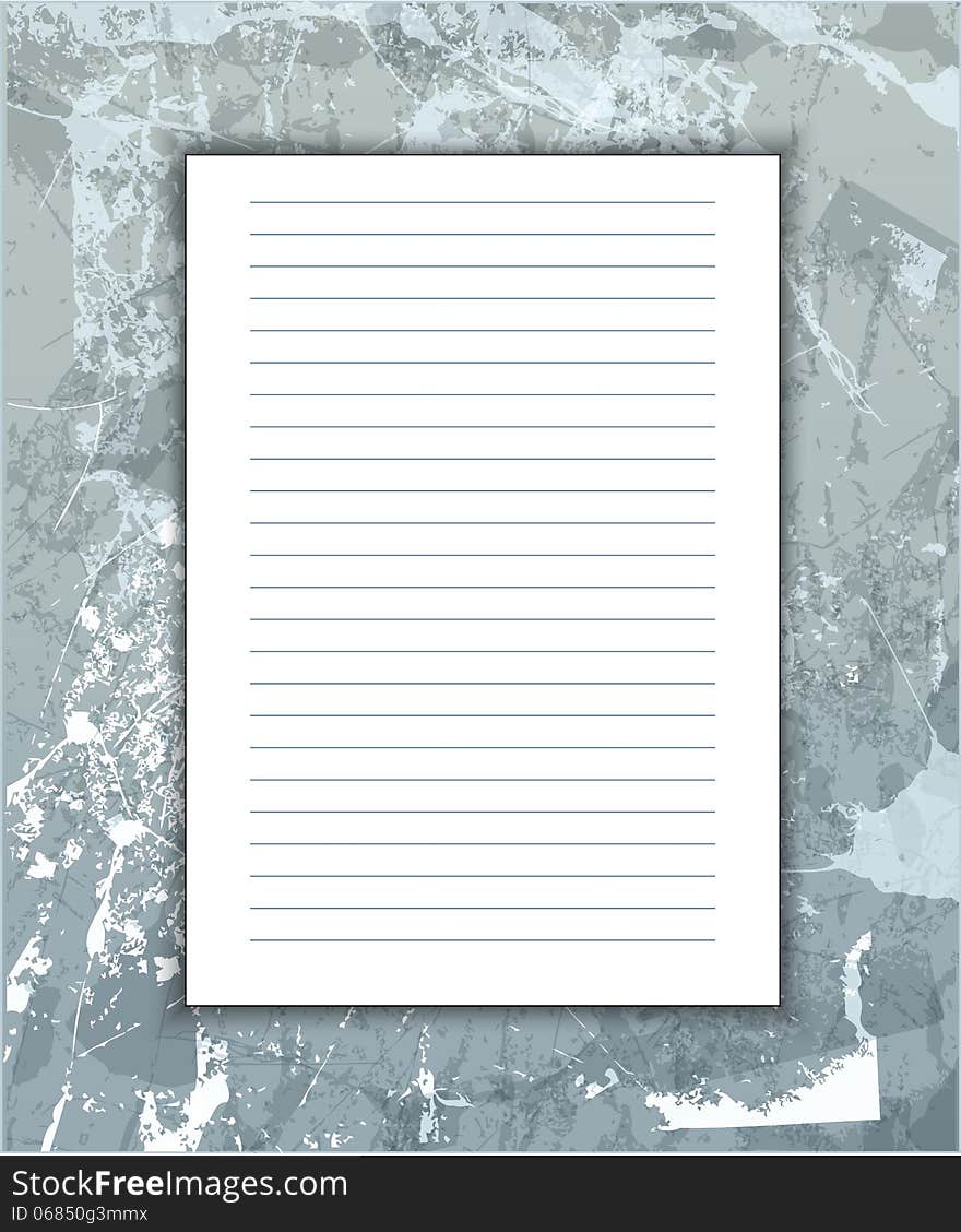 A sheet of white paper notebook with space for writing