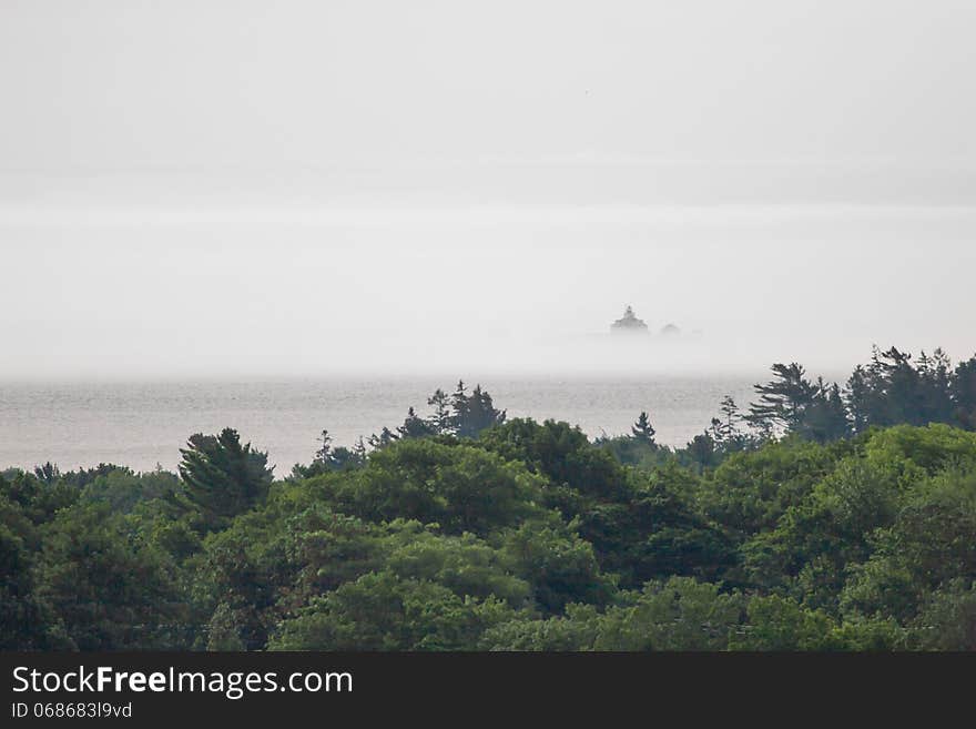 Egg Rock Lighthouse In Fog