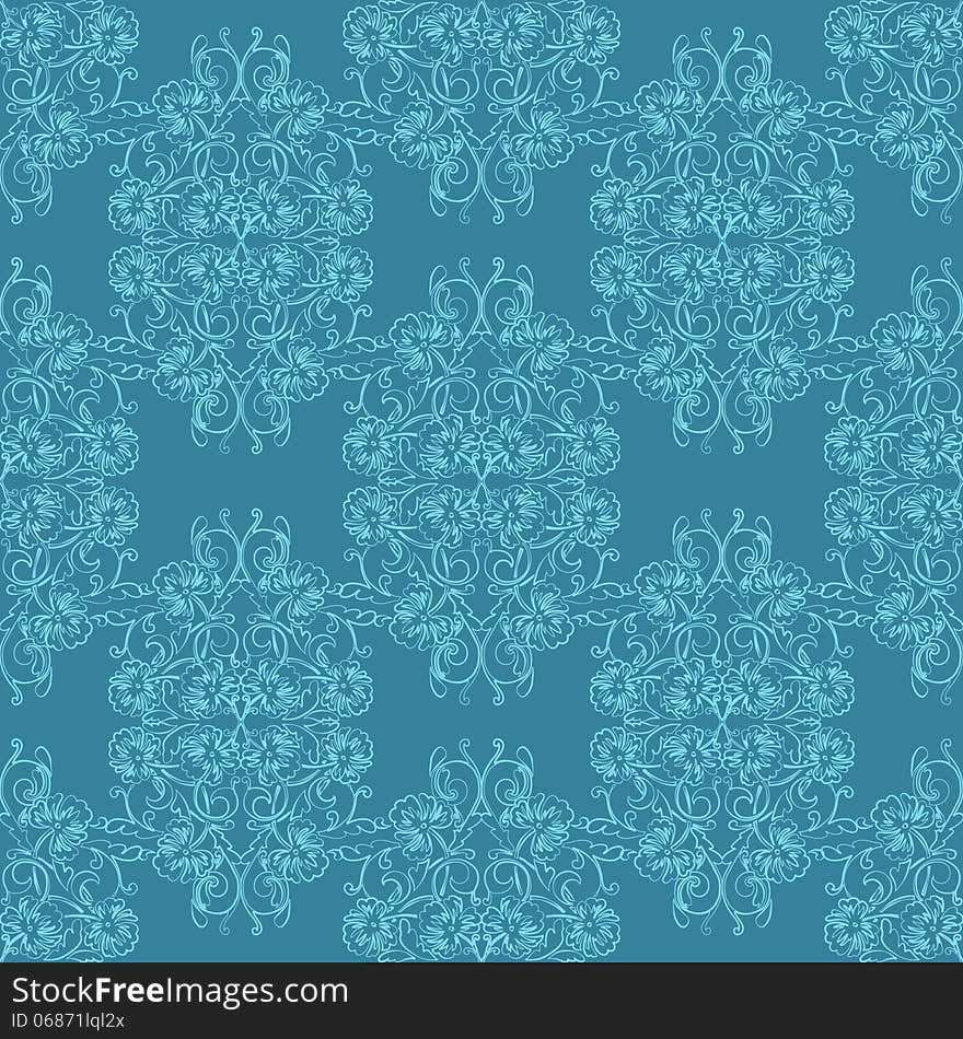 Vector seamless background with flowers. Vector seamless background with flowers