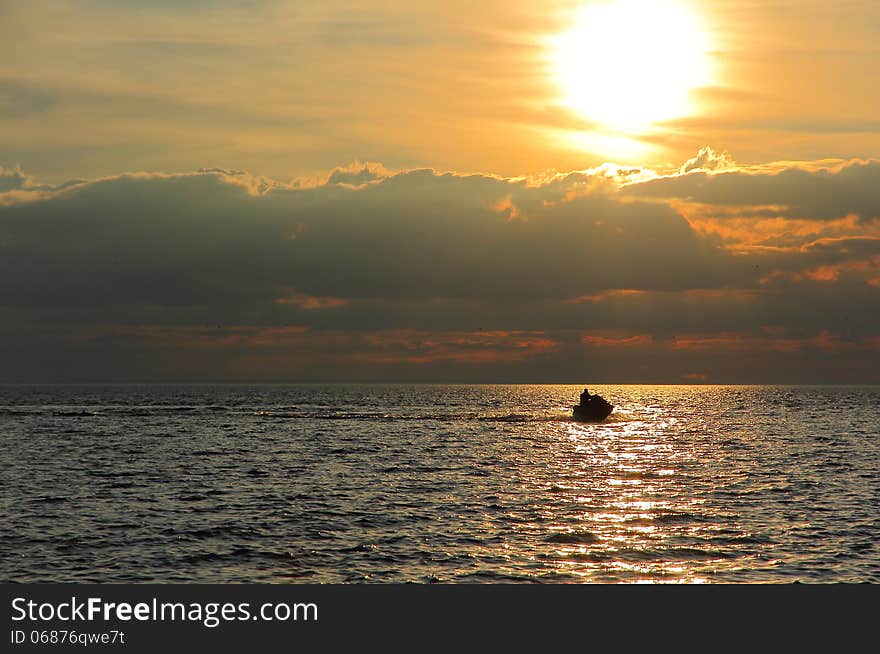 Jet Ski at Sunset