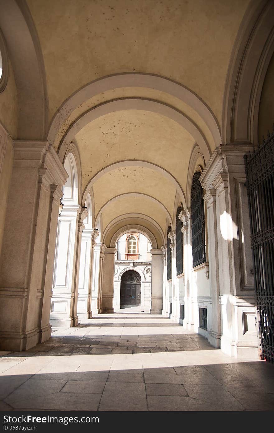 Torino historical streets and galleries in Ital vacation. Torino historical streets and galleries in Ital vacation