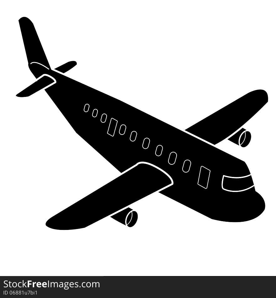 Airplane cartoon Silhouette vector