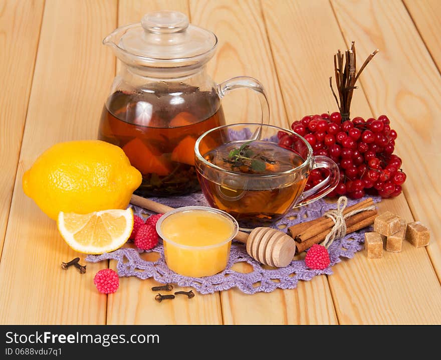 Traditional cold medicines on a wooden table