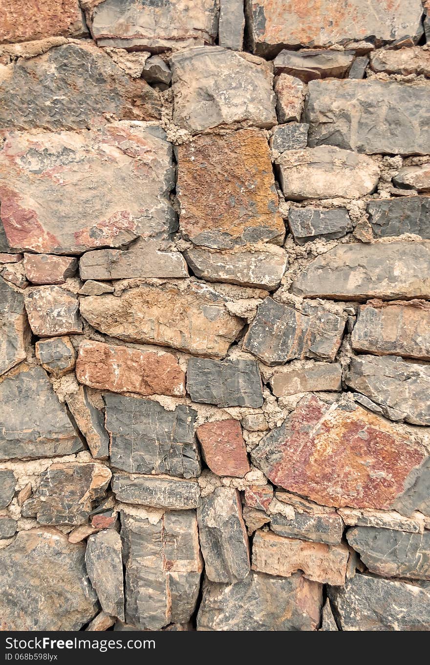 Ancient stone with damaged pattern and weathered, Sepia toned