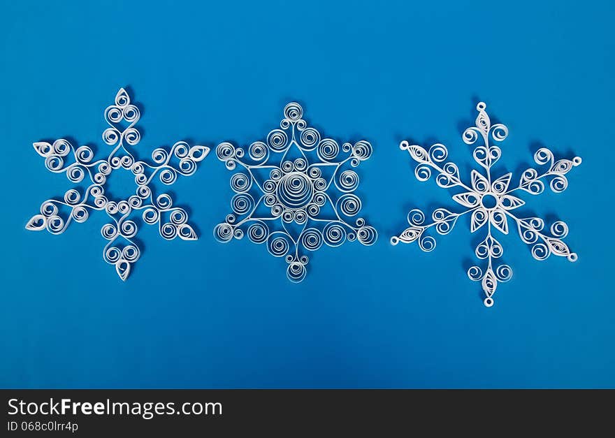 Three Paper Christmas Snowflakes, Self-made