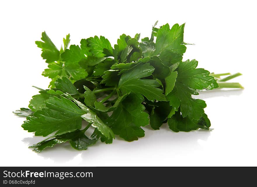 Parsley bunch isolated on white