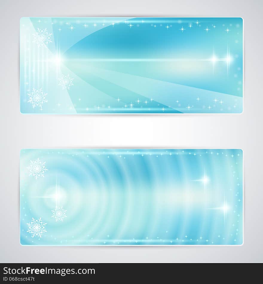 The blue Christmas vector cards with light effects