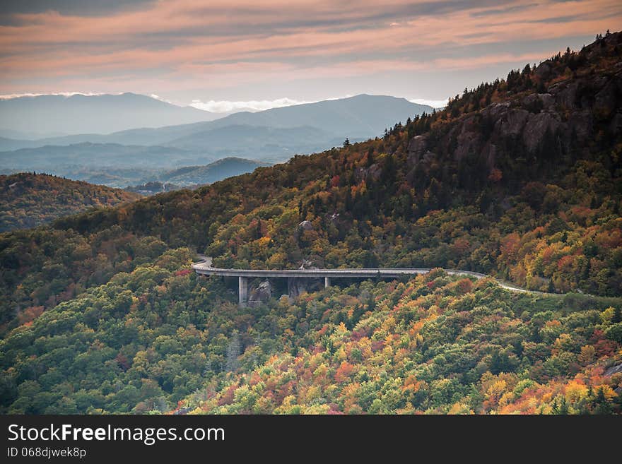 A vast view of the blue ridge mountain landscape from the rough ridge overlook near blowing rock nc. A vast view of the blue ridge mountain landscape from the rough ridge overlook near blowing rock nc