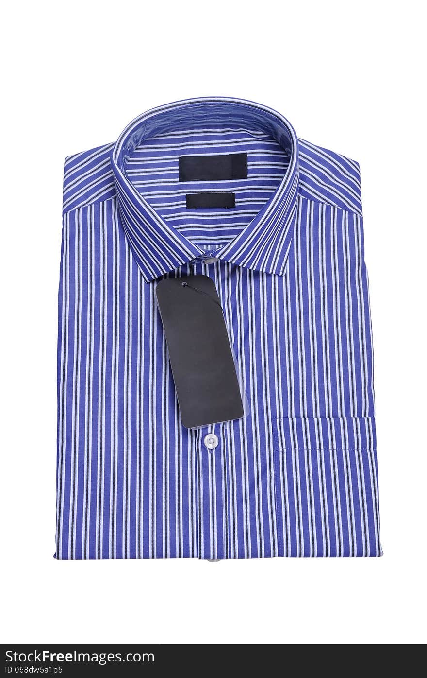 Blue striped shirt on isolated background