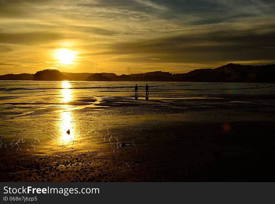 A sunset scene in Krabi, Thailand.