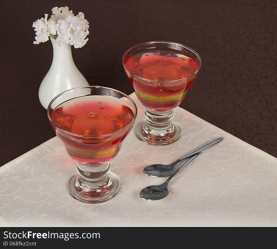 Two glasses with the jelly