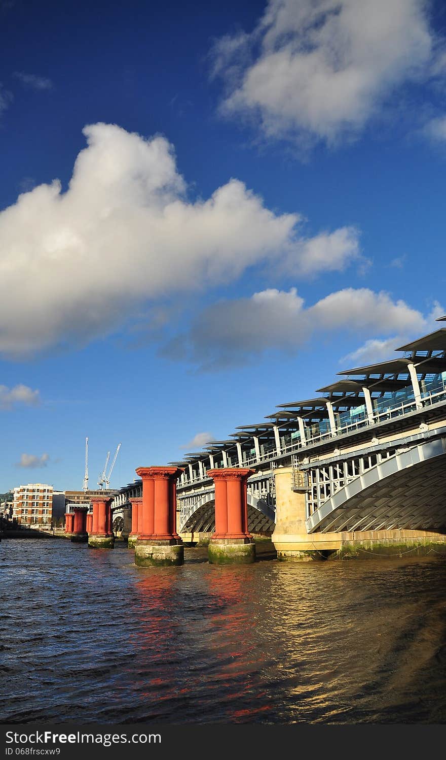 London, Britain. Blackfriars Bridge Railway Station