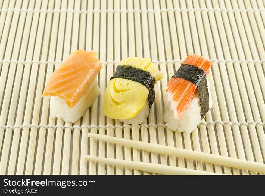 Asia traditional japanese food call fresh sushi. Asia traditional japanese food call fresh sushi