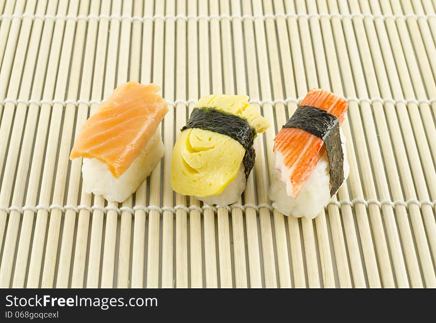 Fresh sushi traditional japanese food