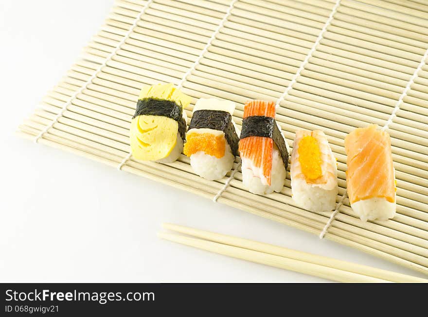 Asia traditional japanese food call fresh sushi. Asia traditional japanese food call fresh sushi