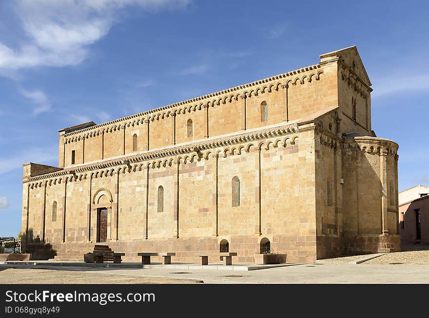 Cathedral of Saint Mary of Montserrat. Built in 1213, in the Judicial period, it was the main church of the diocese of Sulcis until 1503. South Western Sardinia.