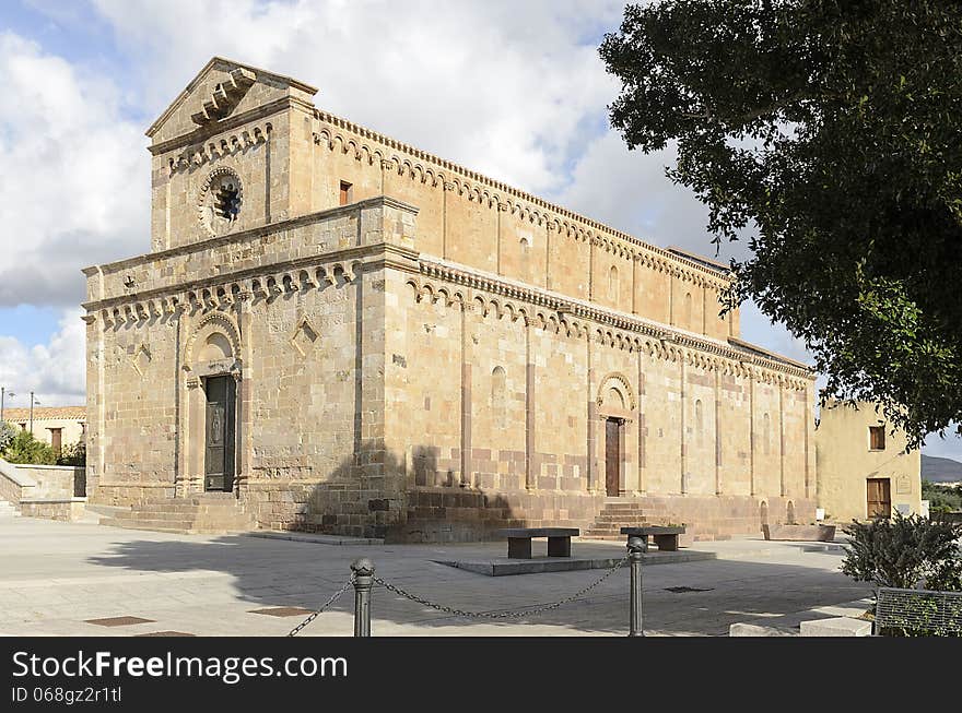 Cathedral of Saint Mary of Montserrat. Built in 1213, in the Judicial period, it was the main church of the diocese of Sulcis until 1503. South Western Sardinia.