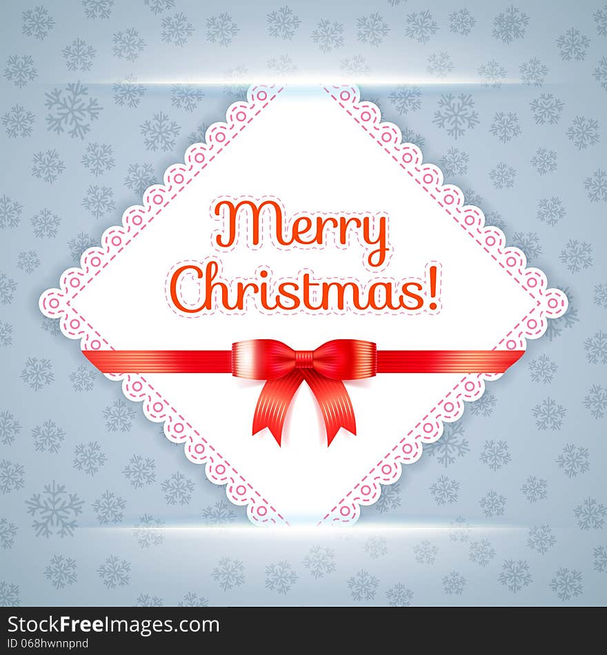 Merry Christmas Postcard. Vector Illustration.