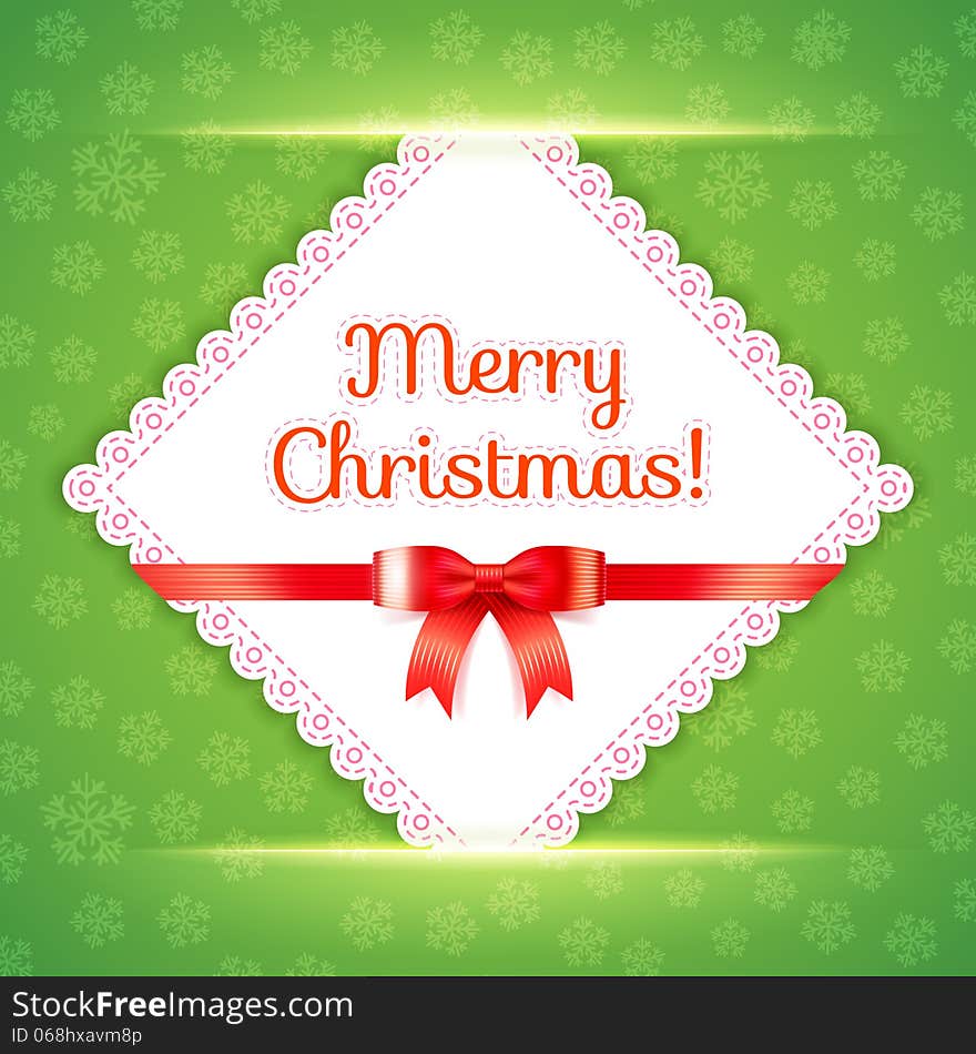 Merry Christmas Postcard. Vector Illustration.