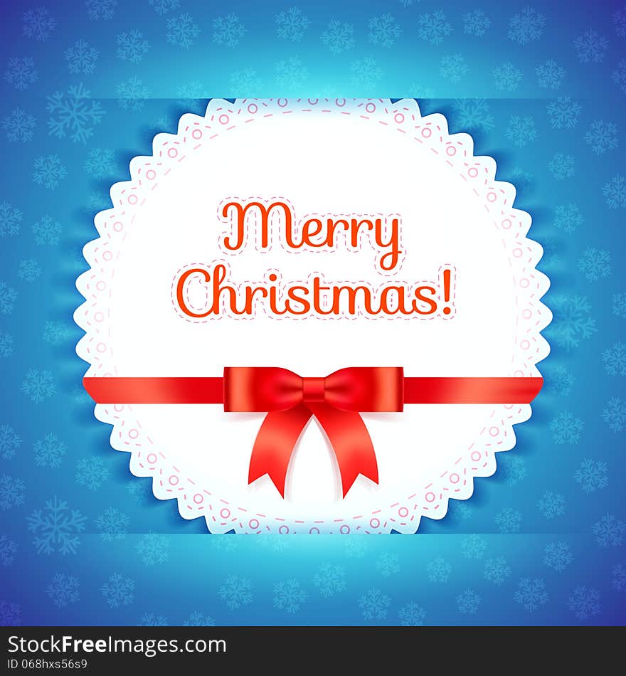 Merry Christmas Postcard. Vector Illustration.