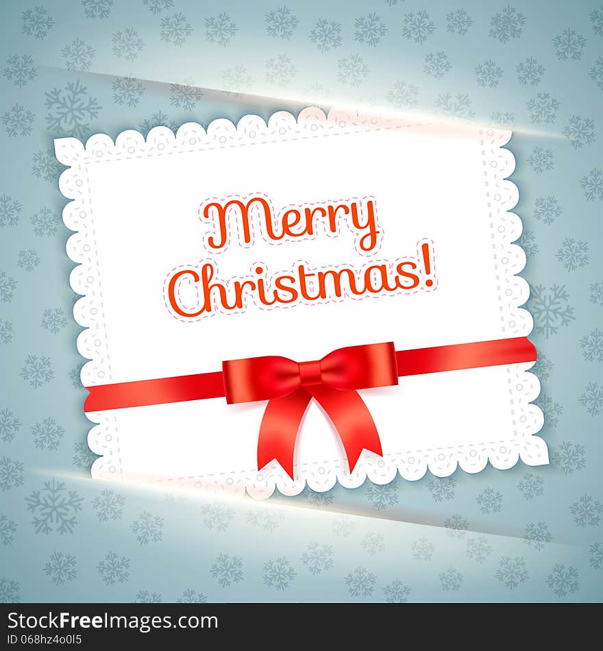 Merry Christmas Postcard. Vector Illustration.