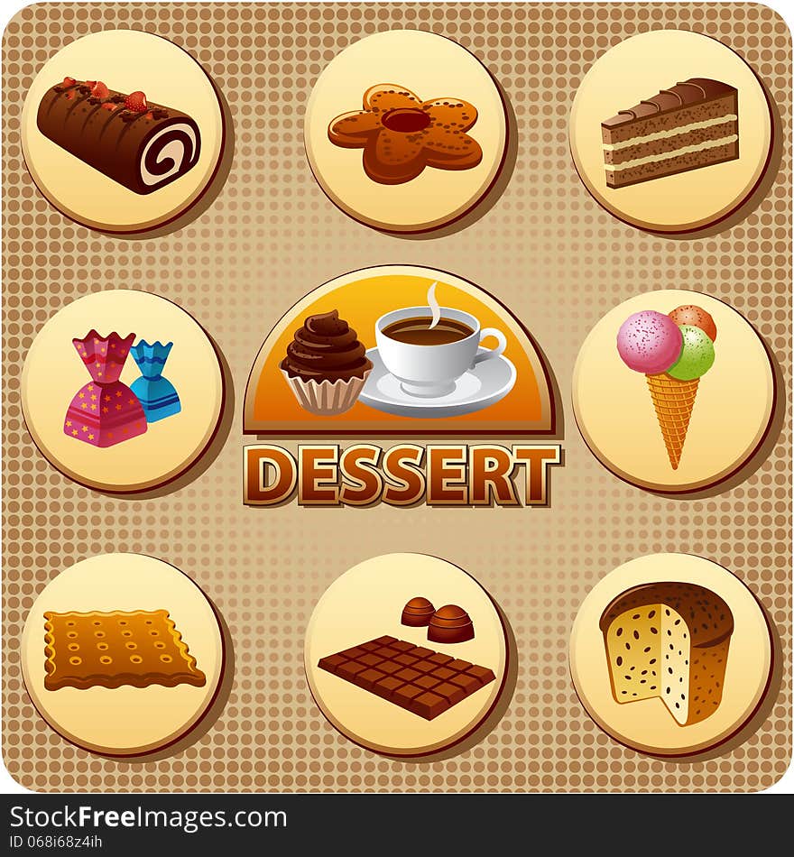 Illustration for cover of dessert menu