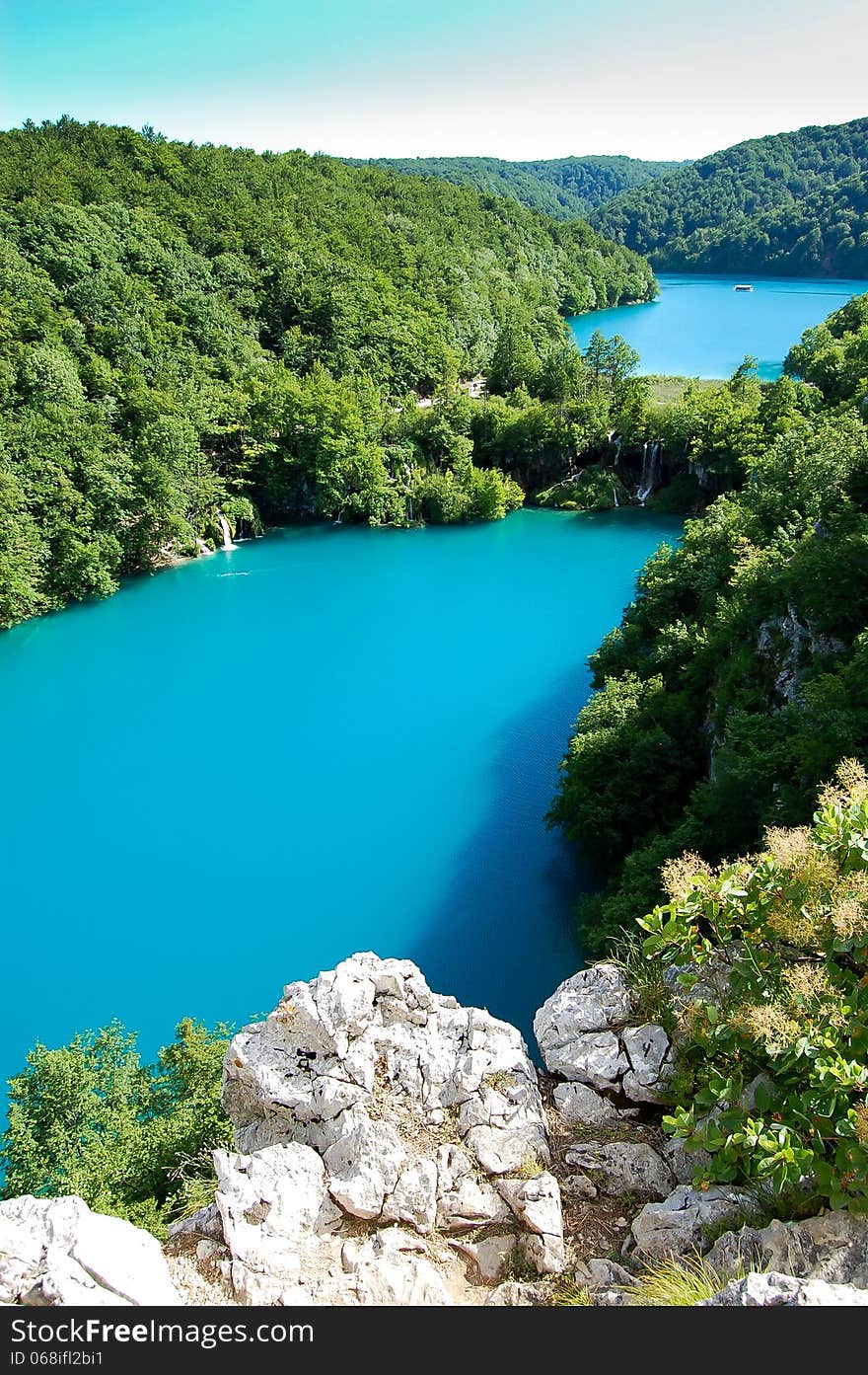 A beautiful view on lakes with amazing water. A beautiful view on lakes with amazing water