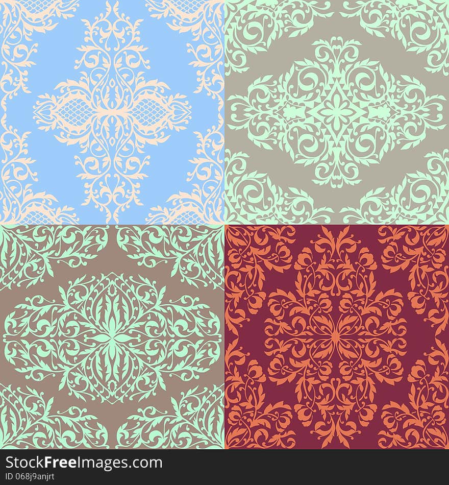 Vector seamless background with flowers. Vector seamless background with flowers