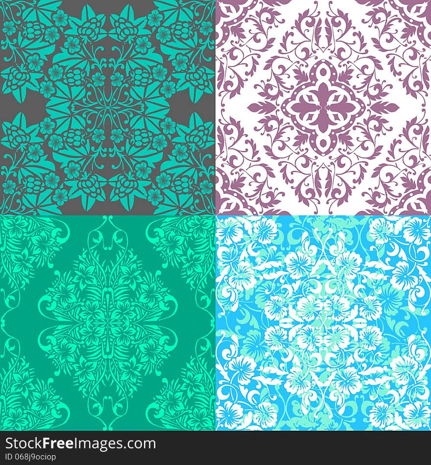 Vector seamless background with flowers. Vector seamless background with flowers