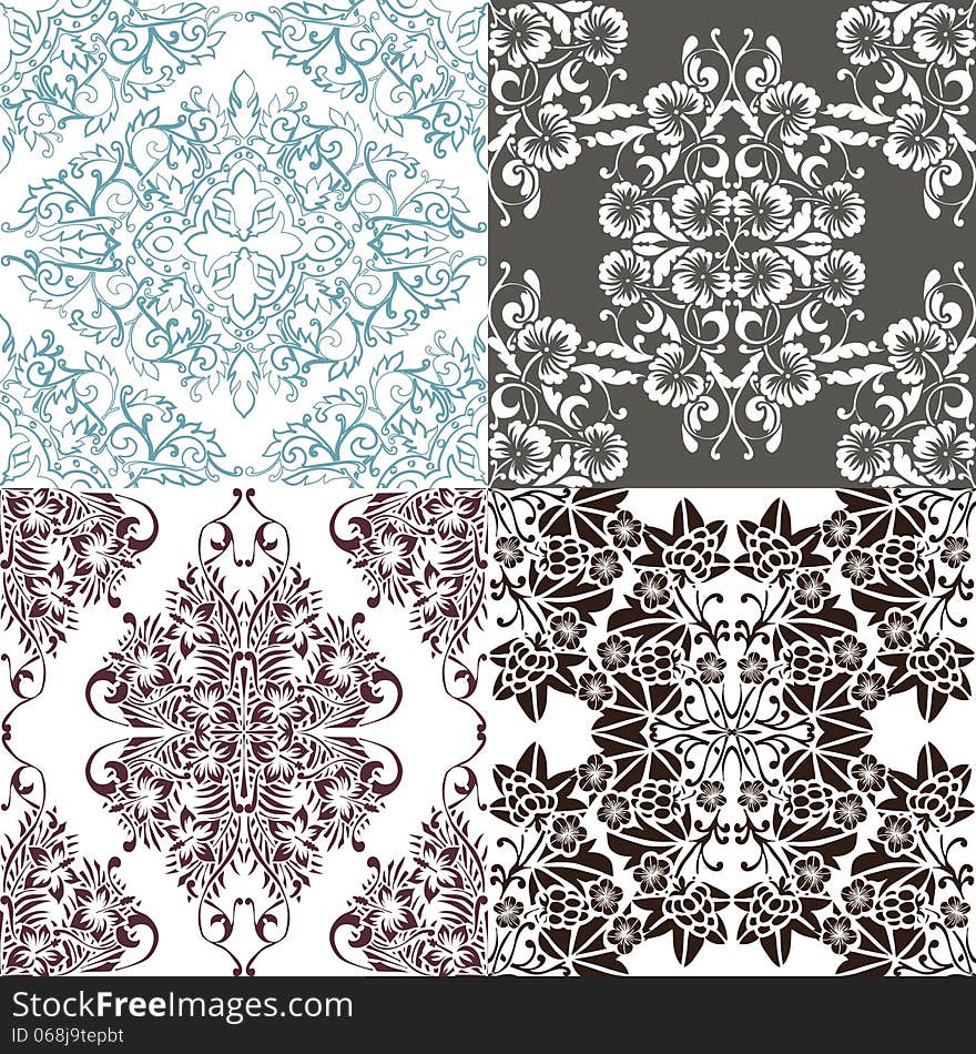 Vector seamless background with flowers. Vector seamless background with flowers