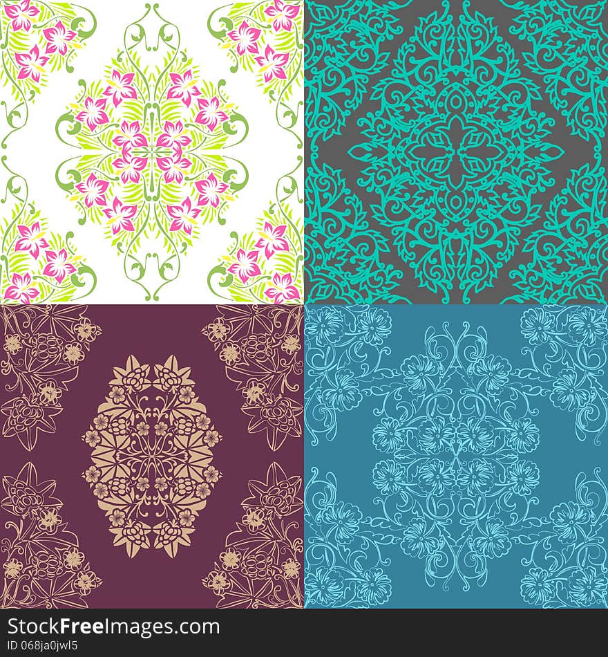 Vector seamless background with flowers. Vector seamless background with flowers