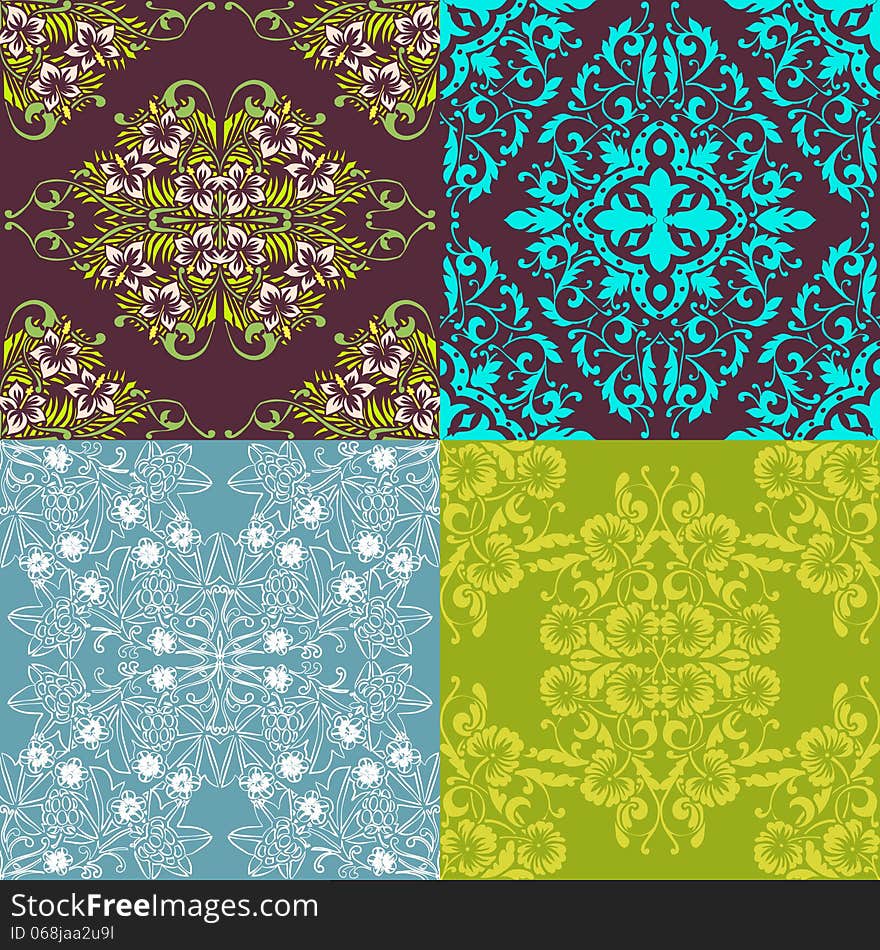 Vector seamless background with flowers. Vector seamless background with flowers