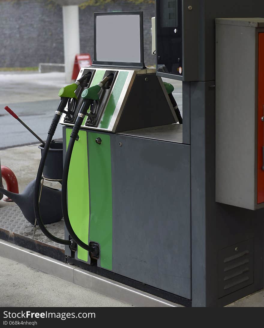 Fuel nozzle at a gas station