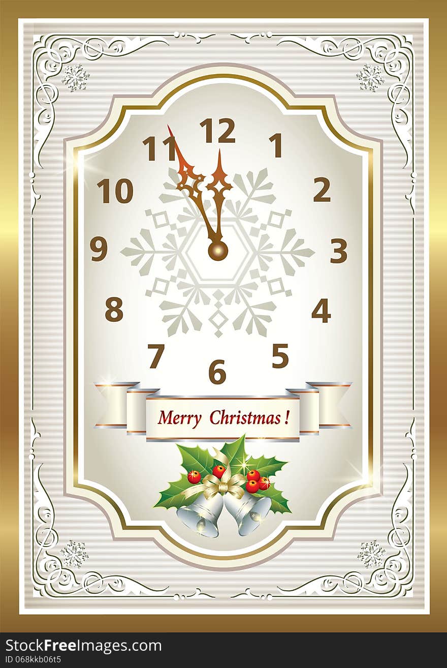 Christmas Card In The Form Of The Original Clock