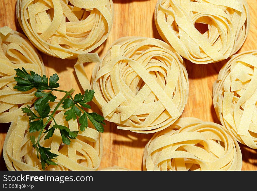 Pasta on a cutting board