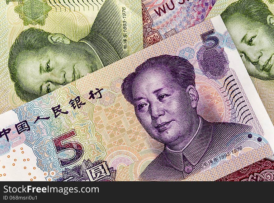 Set of chinese currency money yuan renminbi