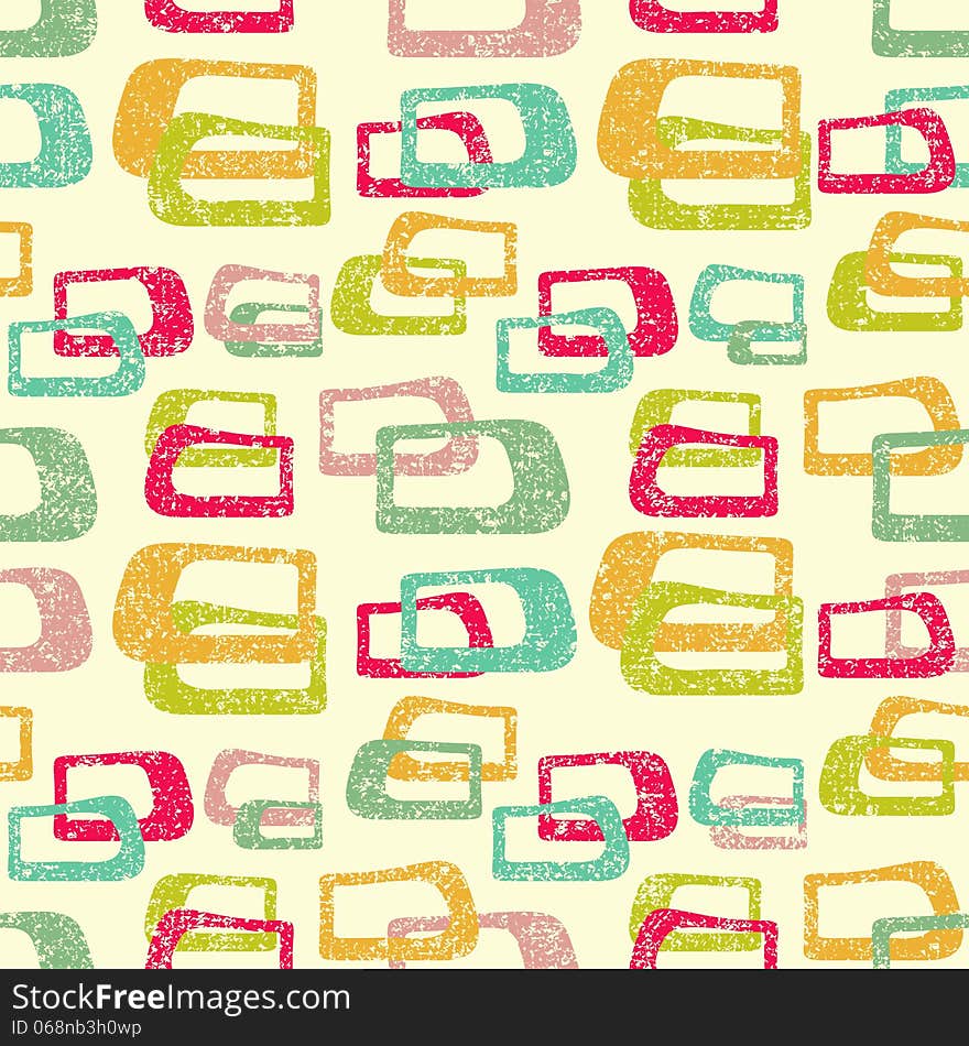 Retro colorful seamless pattern, vector illustration