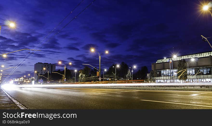 Light trails at the rush hour