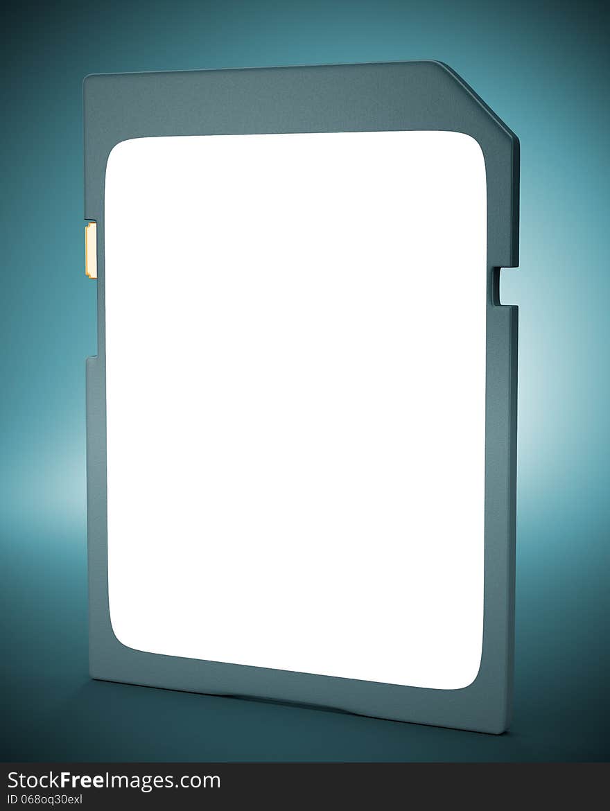 Memory card on dark background.